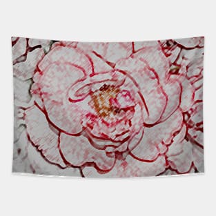 Red Roses Floral Blooms - Modern Abstract Design Tapestry