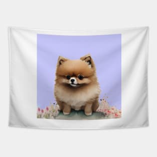 Cute Pomeranian Puppy Art 8 Tapestry