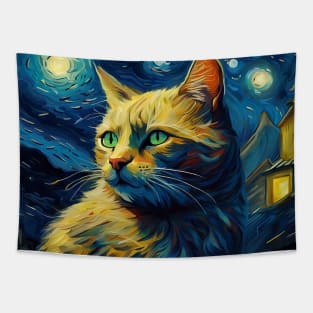 Cat Van Gogh Tapestry