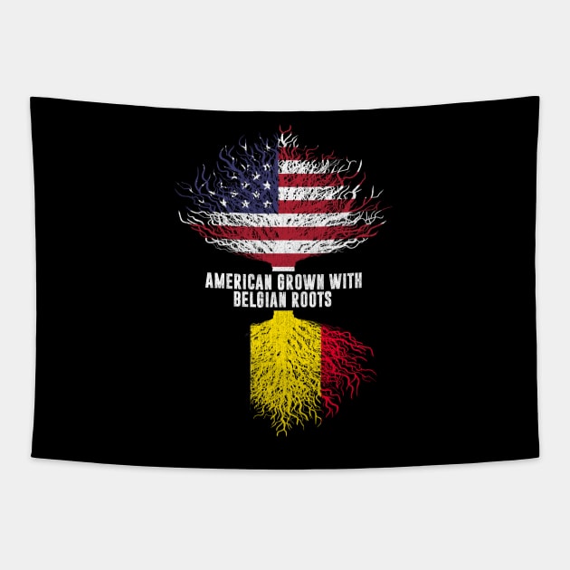 American Grown with Belgian Roots USA Flag Tapestry by silvercoin