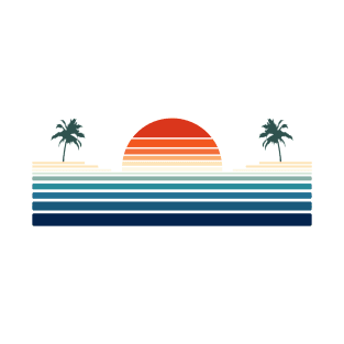 Minimalist, Geometric Retro Ocean Sunrise III T-Shirt