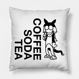 DAVID. COFFEE. SODA. TEA. (OUTLINE) Pillow