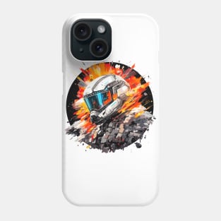 Man With Helmet Video Game Character Futuristic Warrior Portrait  Abstract Phone Case