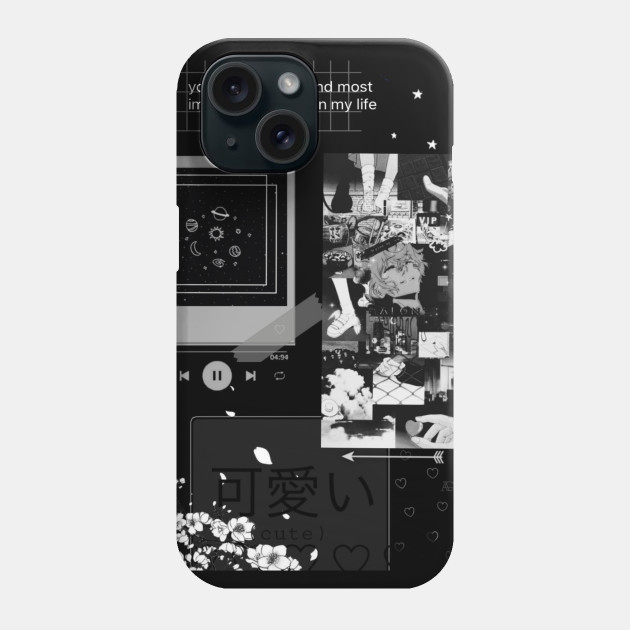 Aesthetic Collage Black And White Phone Case Design Black Collage - Main Image