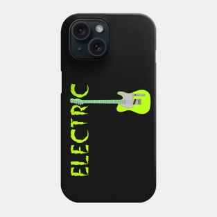 Electric Guitar, Electric Avenue, Green Guitar Phone Case