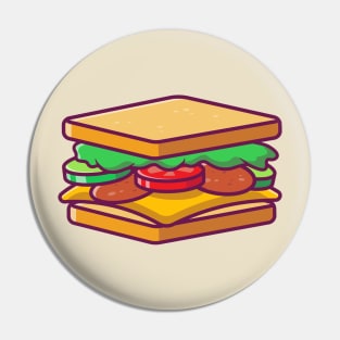 Sandwich Cartoon Pin