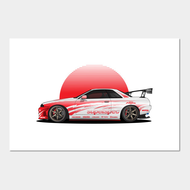 Super Spec Nissan R32 Skyline Gtr Jdm Car Affiche Et Impression D Art Teepublic Fr