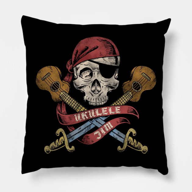 Ukulele Jim Pirate Pillow by UkuleleJim