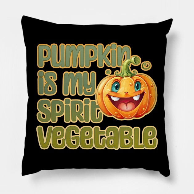 Pumpkin is My Spirit Vegetable Pillow by DanielLiamGill