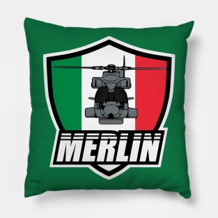 Italian Merlin Helicopter Patch Pillow