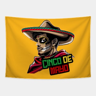 Cinco de mayo mexican man wear sumbrero Tapestry