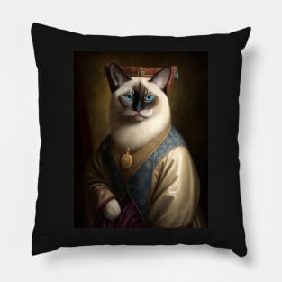 Royal Portrait of a Birman Cat Pillow
