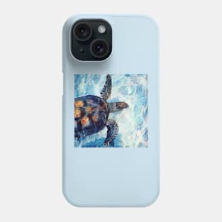 Cute turtle painting (sea turtle, ocean, sea and beach) Phone Case