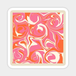 Spill - Pink, Orange and Cream Magnet