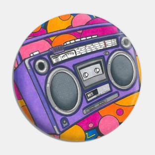 80s Boom Box Pattern Pin