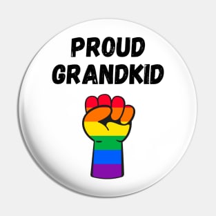 Proud Grandkid Rainbow Pride T Shirt Design Pin