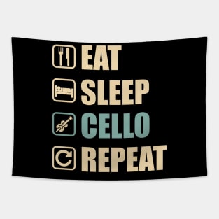 Eat Sleep Cello Repeat - Funny Cello Lovers Gift Tapestry