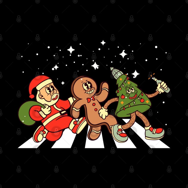 Christmas Road, Santa Claus, Gingerbread man, Christmas tree by Megadorim