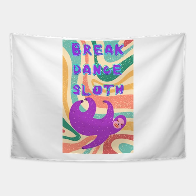 sloth dancing happily Tapestry by Azujark 