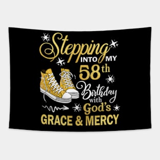 Stepping Into My 58th Birthday With God's Grace & Mercy Bday Tapestry