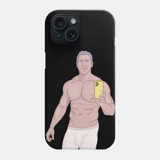 A muscular gray-haired man taking a selfie Phone Case