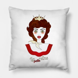 Little queen with French designation "la petite reine" - beautiful girl illustration Pillow