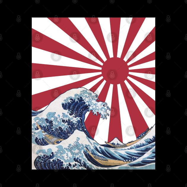 Great Wave off Kanagawa Rising Sun by Roufxis