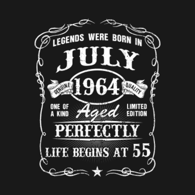 Born In July 1964 Life Begins At 55 55th Birthday Gift Ideas