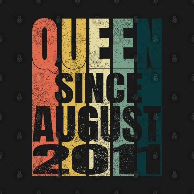 Vintage 9th Birthday Gifts for Women Queen Since August 2011 by Smoothbeats