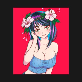 Sexy Anime Girl Waiku Japanese Aesthetic Kawaii Otaku Manga T-Shirt