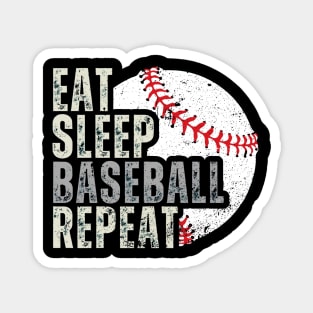 Eat Sleep Baseball Repeat Funny Baseball Player Magnet