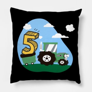 5th birthday tractor outfit for boys and farmers Pillow