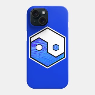 Hexagon Yin & Yang (White + Blue) Phone Case