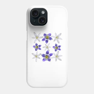 Star Of Bethlehem And Colorado Blue Columbine Pattern Phone Case