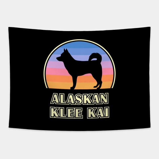 Alaskan Klee Kai Vintage Sunset Dog Tapestry by millersye