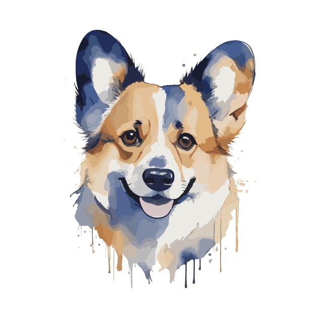 Corgi watercolor by aceofspace