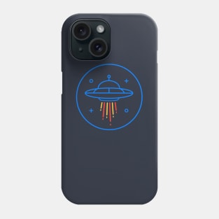 Retro minimal UFO Sci Fi Phone Case