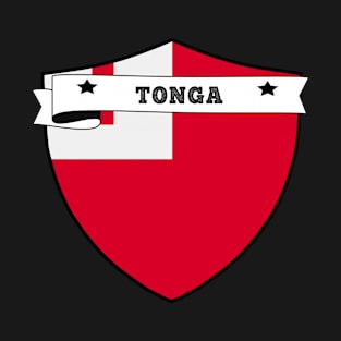 TONGA COUNTRY SHIELD, MINIMALIST TONGA FLAG, I LOVE TONGA , BORN IN TONGA , TONGA BADGE SHIELD T-Shirt