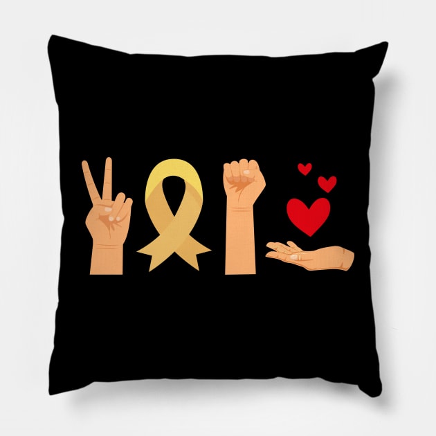 Peace Cure Love Pillow by sanavoc