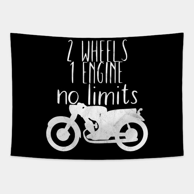 Motorcycle 2 wheels 1 engine no limits Tapestry by maxcode