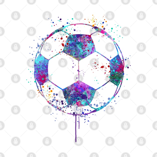 Soccer Ball Watercolor Sport Gift by LotusGifts