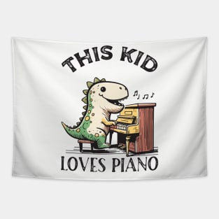 T-Rex playing piano Tapestry