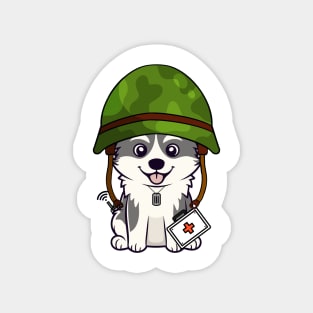 First aid military husky dog Magnet