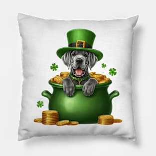 St Patricks Day Great Dane Dog Pillow