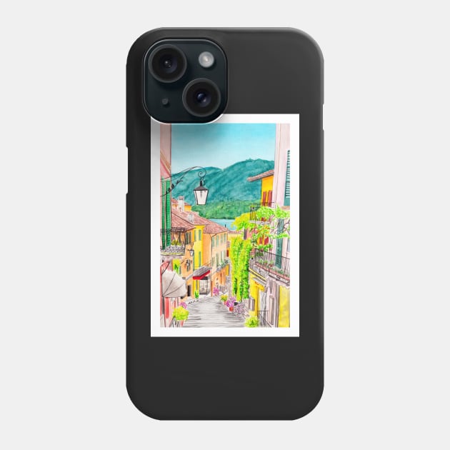 Bellagio, Italy Phone Case by NorrskenArt