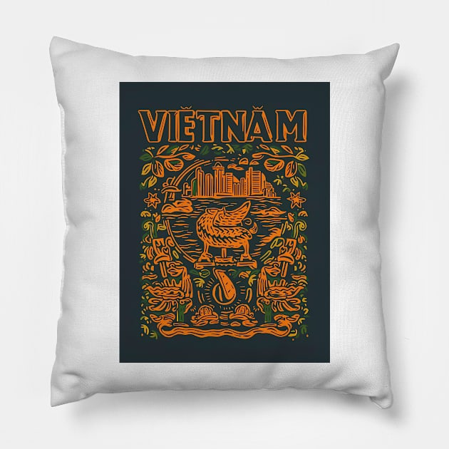 VIETNAM Pillow by likbatonboot