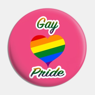 Gay Pride  Rainbow Heart Pin