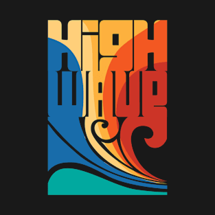 High Wave Retro Summer  Beach Typography T-Shirt