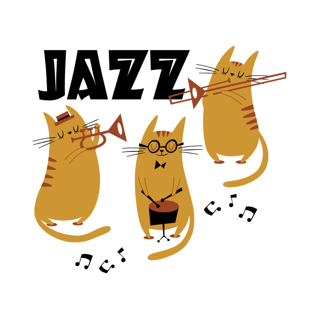 Cats Playing Jazz Music by cinchwares