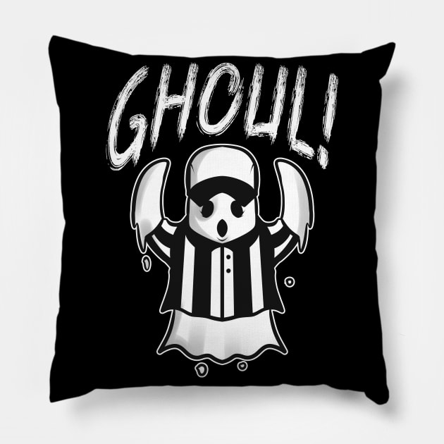 American Football Referee Ghost Goal Ghoul Halloween Pillow by SinBle